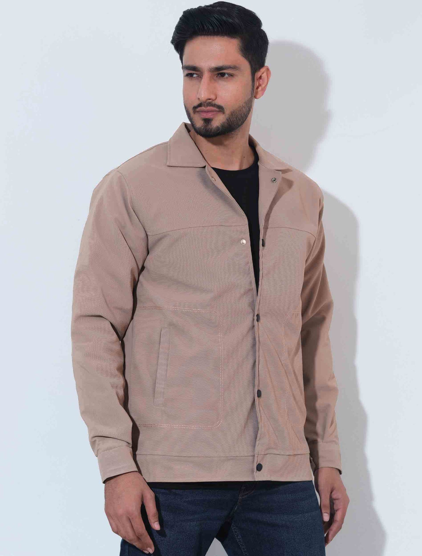 Beige canvas fabric premium jacket