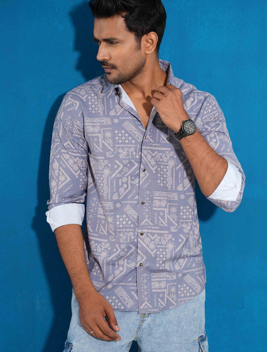 Ash Block printed magnet full sleeve shirt.