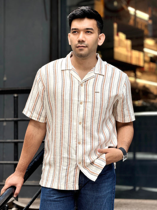 Cream Orange Stripe Remi cotton Havana