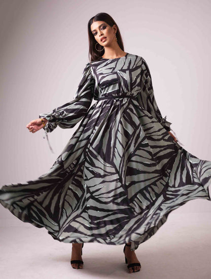 Paste and black Gown design female dress