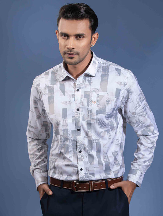 White Olive city printed premium full sleeve