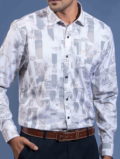 White Olive city printed premium full sleeve