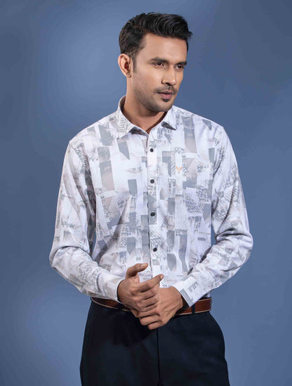White Olive city printed premium full sleeve
