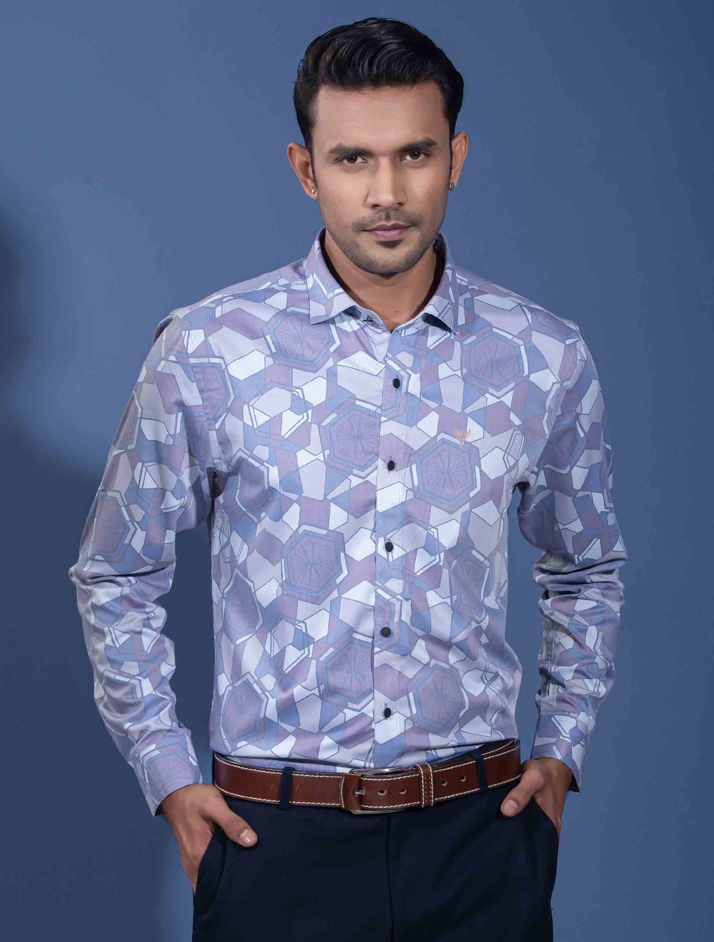 Multicolor hexagonal printed premium full sleeve