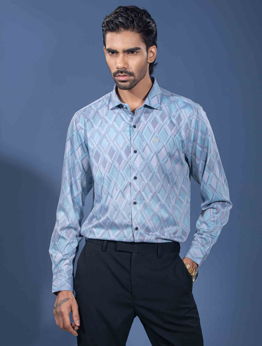 Ash sky diamond printed premium full sleeve