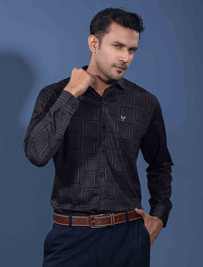 Black Olive cube pattern Printed premium Full sleeve