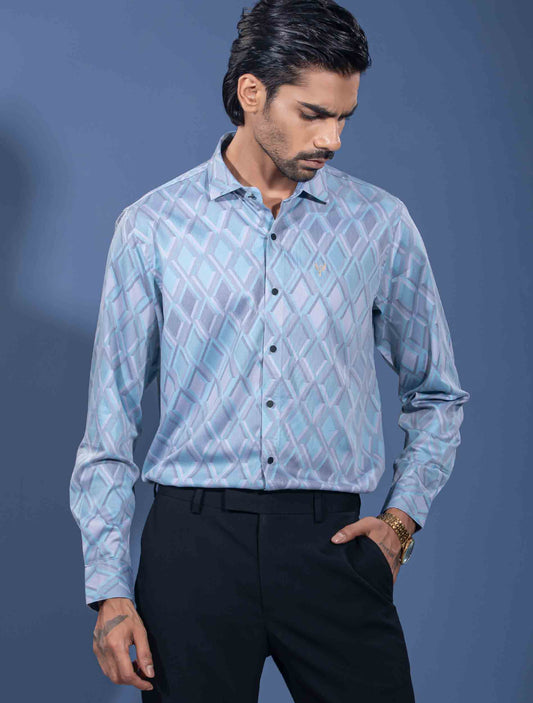 Ash sky diamond printed premium full sleeve