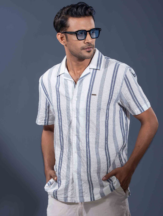 White Ash stripe Viscos printed premium havana