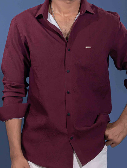 Aesthetic Maroon texture viscos premium shirt