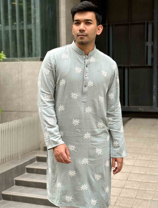 Emerald Green Full body embroidery premium Panjabi