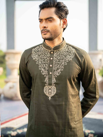Black chest embroidery premium panjabi -RAV