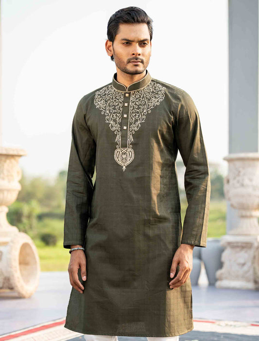Black chest embroidery premium panjabi -RAV
