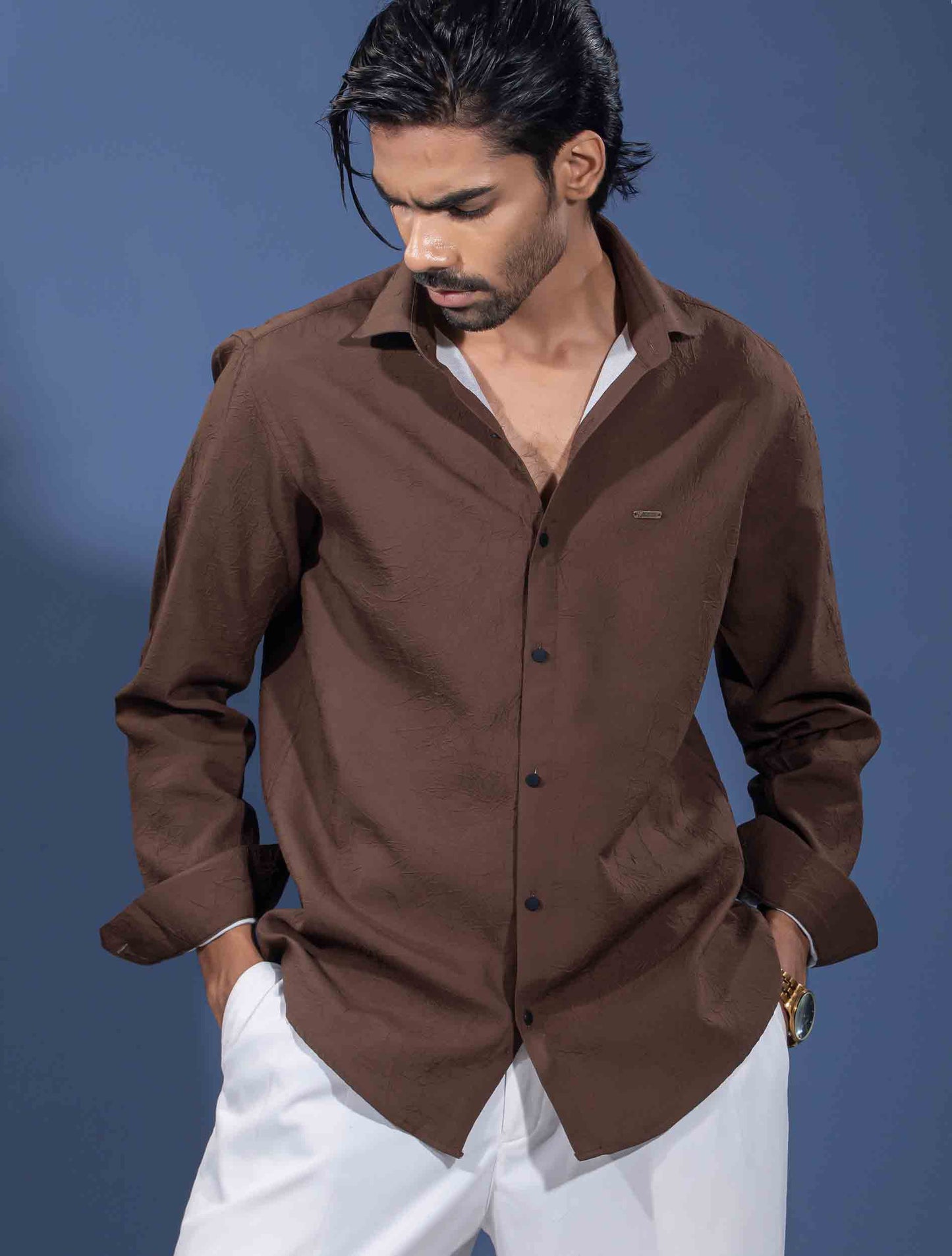 Caramel Brown texture viscos premium shirt