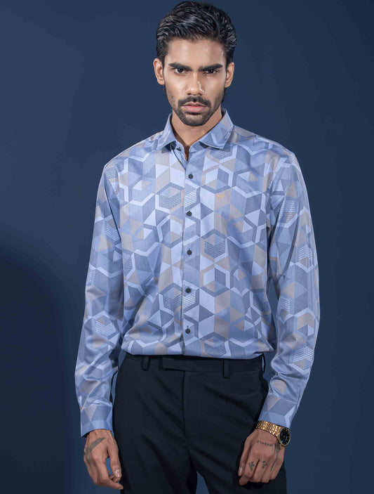 Ash golden hexagonal printed premium full sleeve