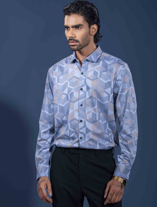 Ash golden hexagonal printed premium full sleeve