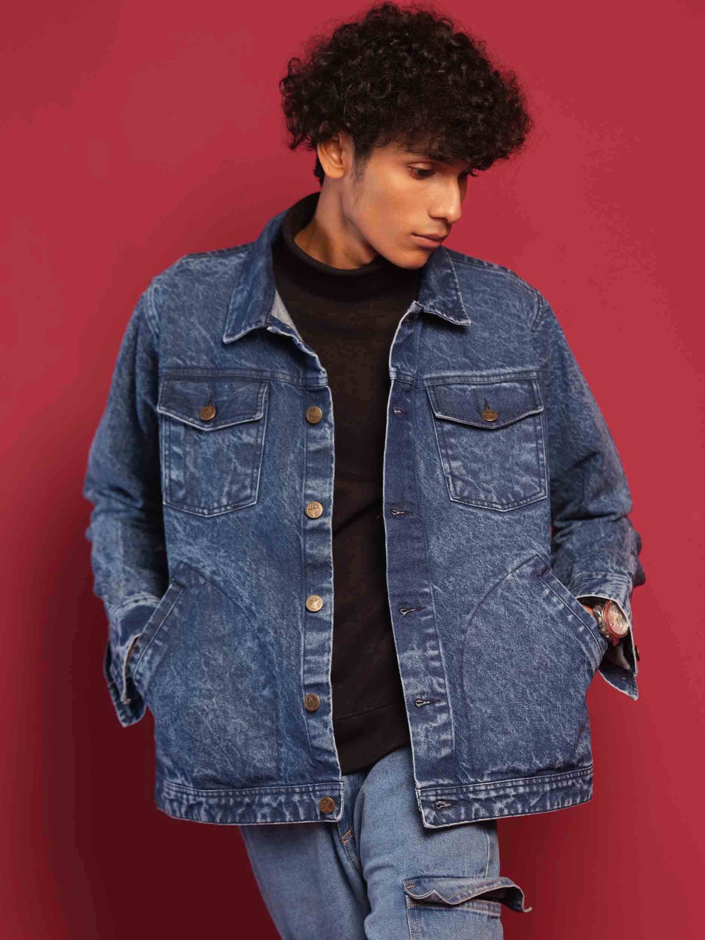 Faded blue denim jacket