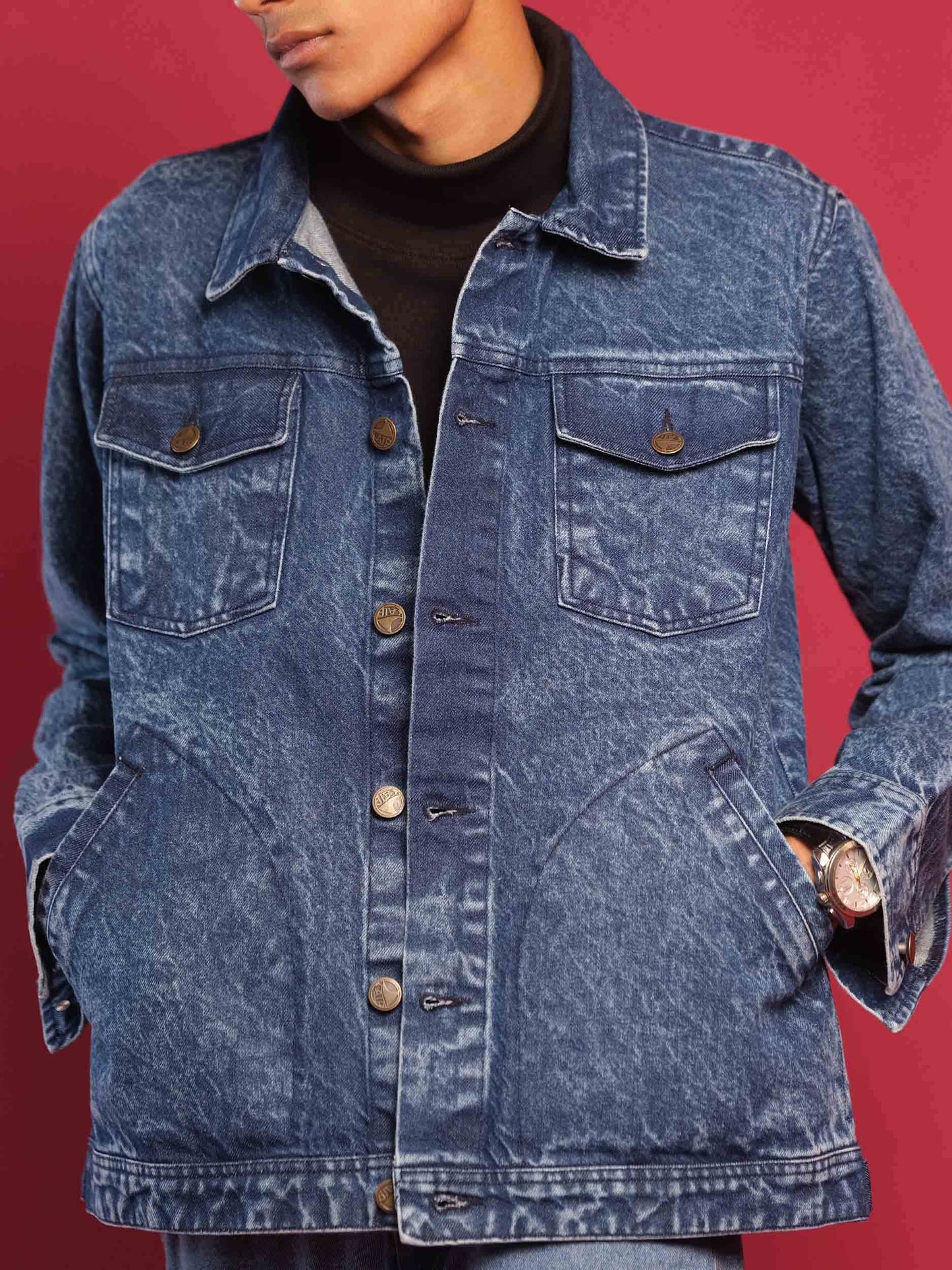 Faded blue denim jacket