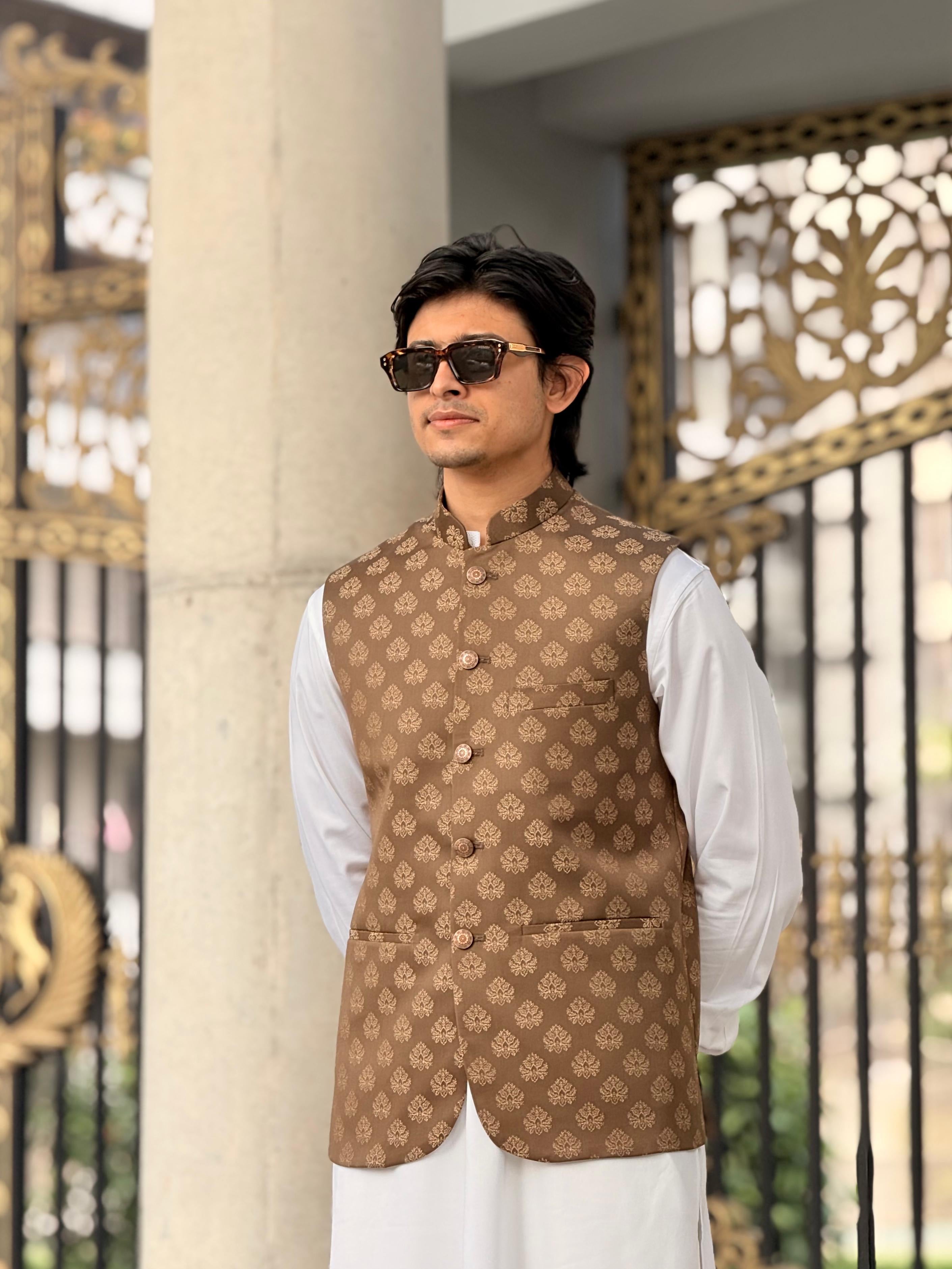 Glossy Deep Brown Golden Premium Koti