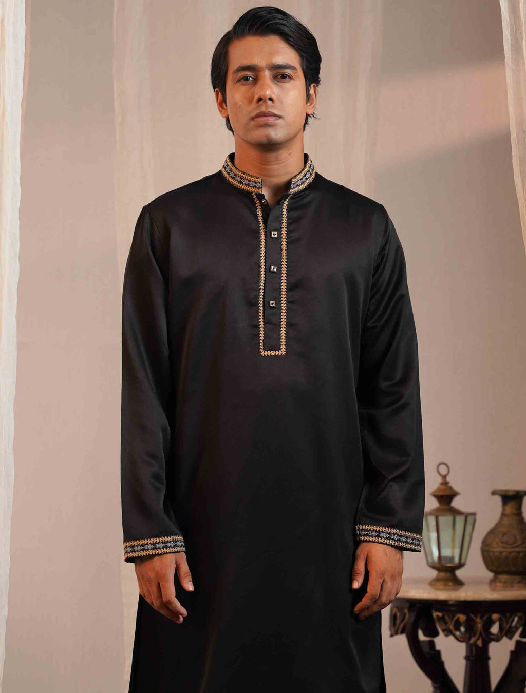 Onyx Black Embroidery Premium Panjabi