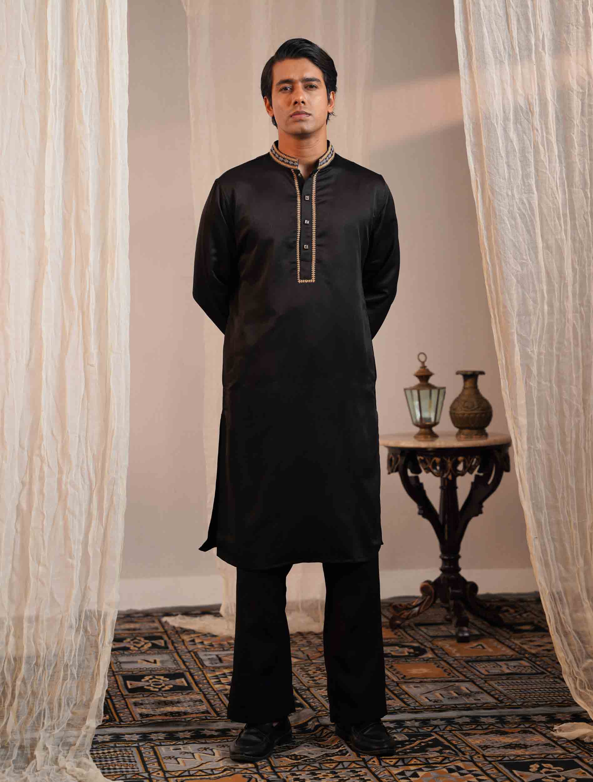 Onyx Black Embroidery Premium Panjabi