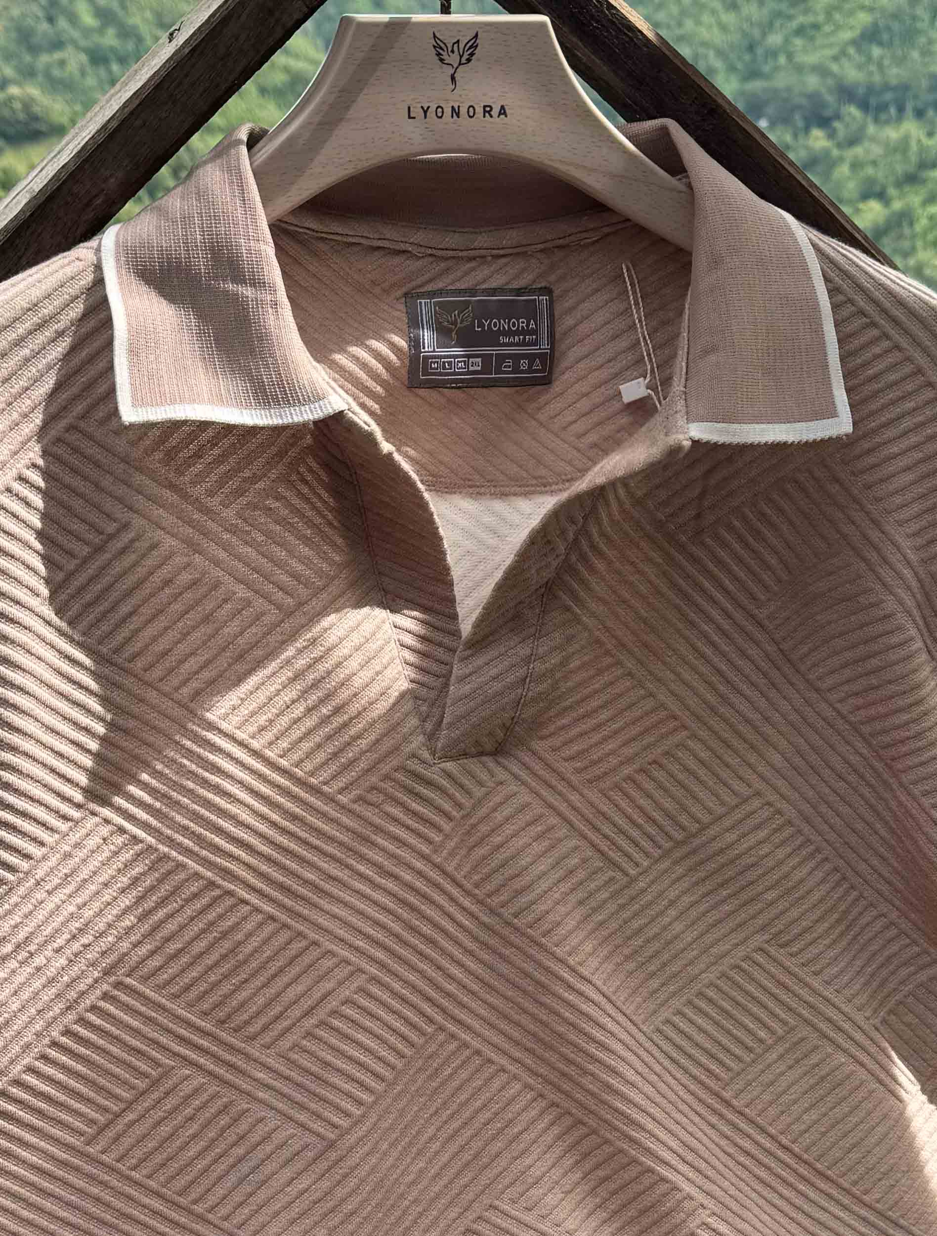 Almond Brown Texture Premium Polo