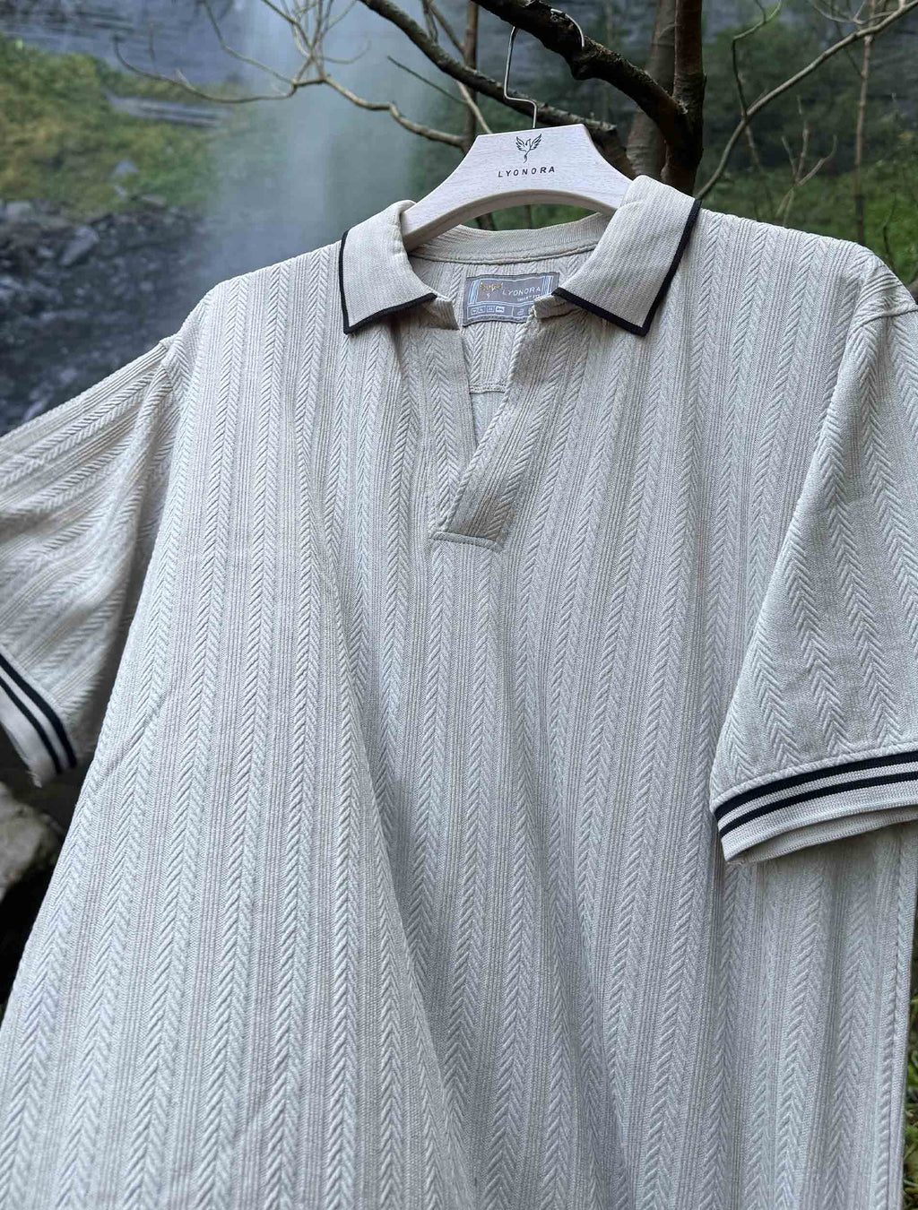 Titanium Grey Texture Premium Polo