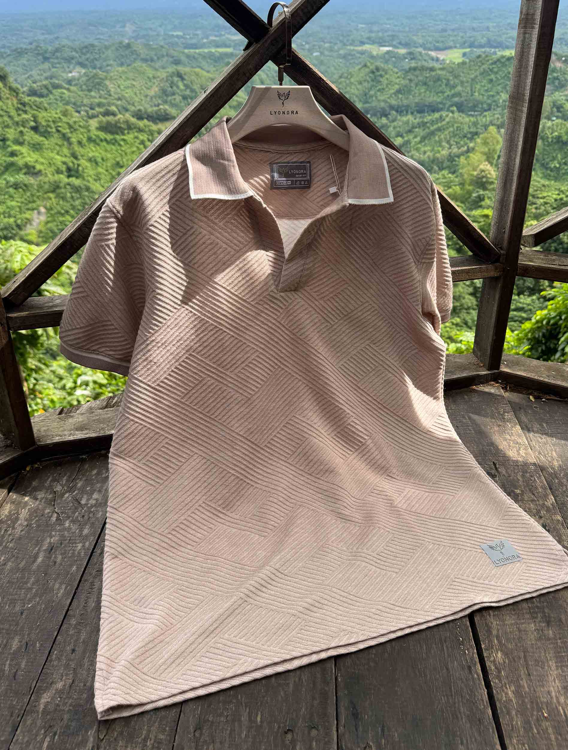 Almond Brown Texture Premium Polo