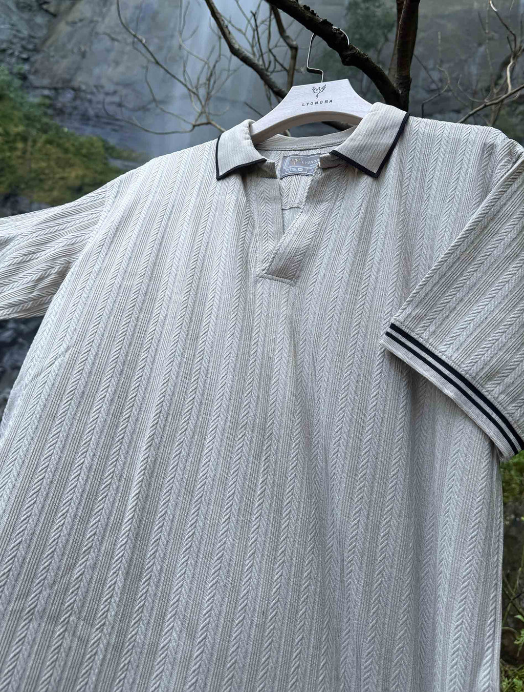 Titanium Grey Texture Premium Polo