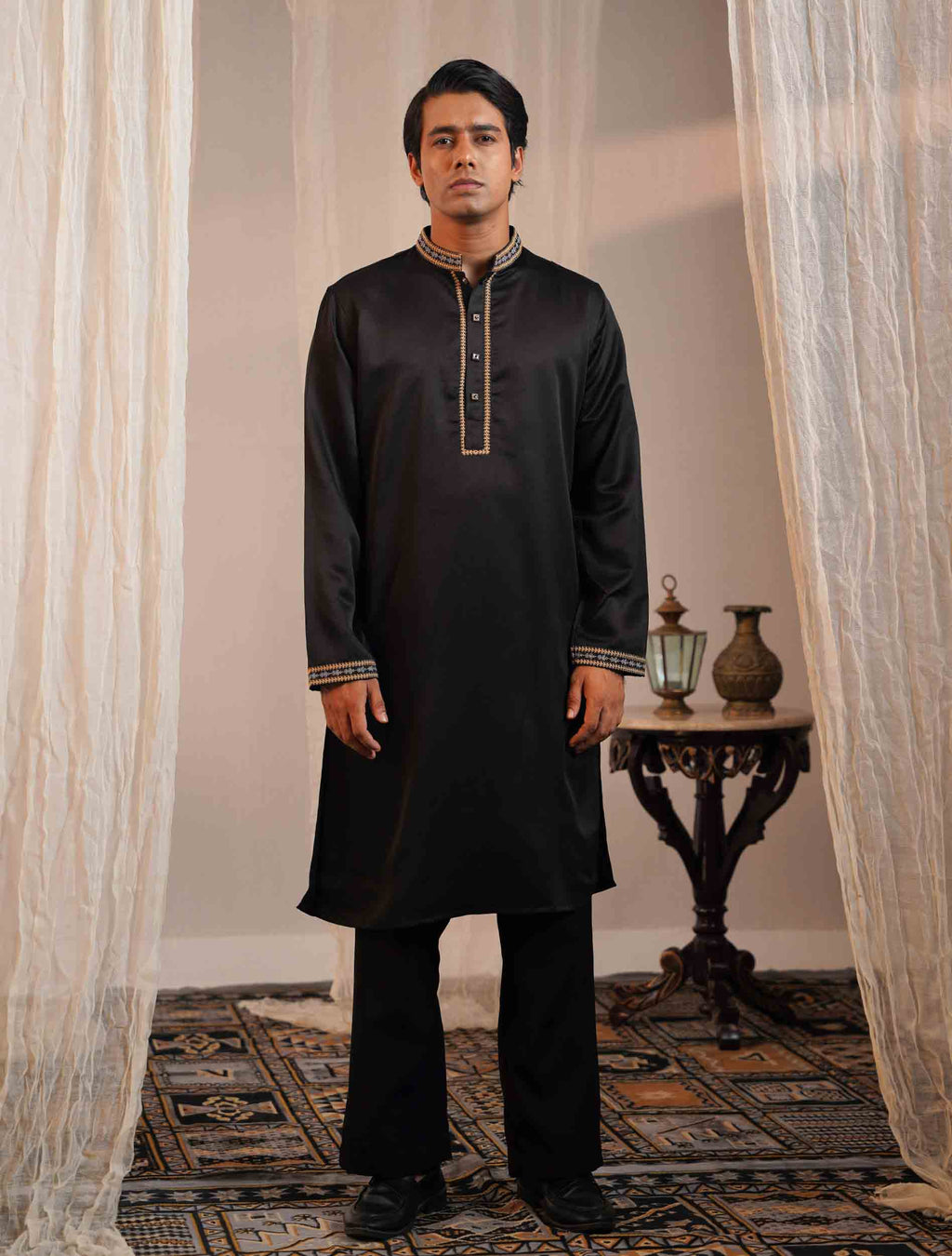 Onyx Black Embroidery Premium Panjabi