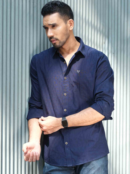 Indigo blue denim full sleeve shirt