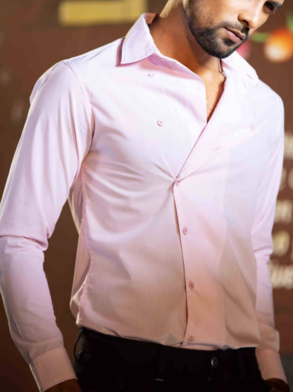 Pink court collar design shirt