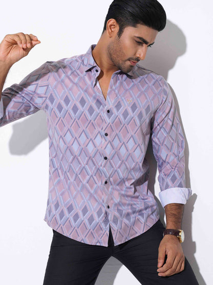 Ash orange diamond printed premium full sleeve