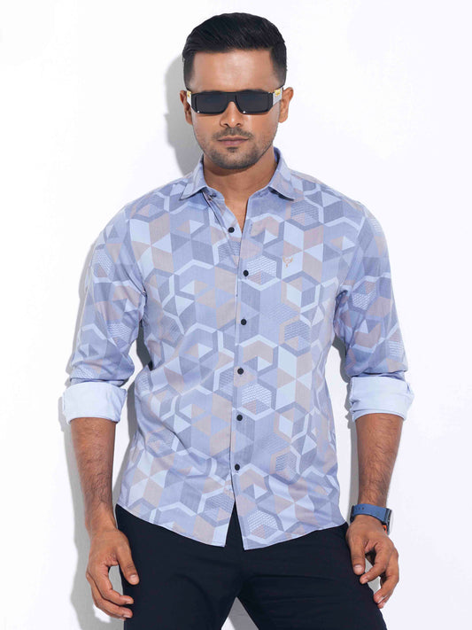 Ash golden hexagonal printed premium full sleeve
