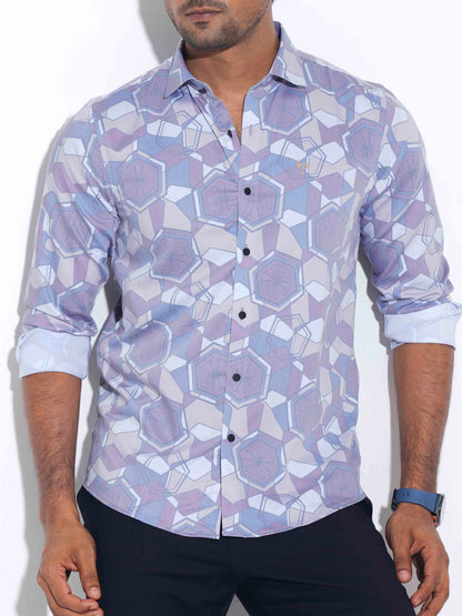 Multicolor hexagonal printed premium full sleeve