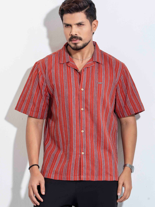 Tomato Red stripe Remi cotton Havana shirt