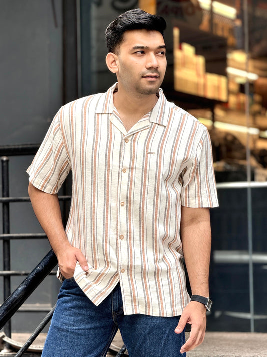Cream Orange Stripe Remi cotton Havana