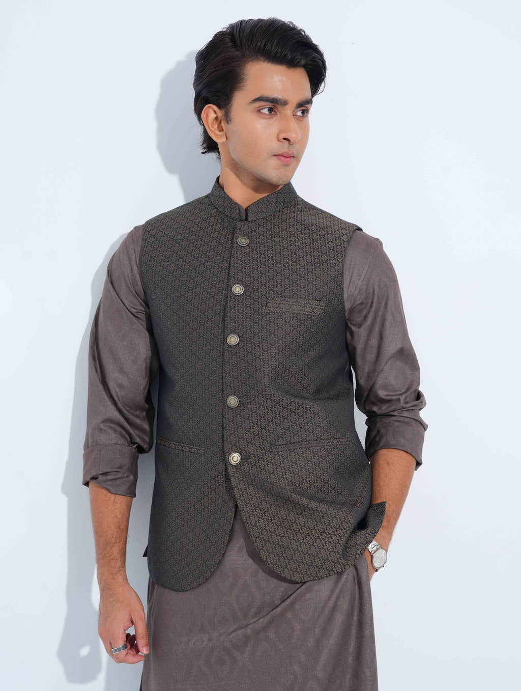 Black - Olive printed Premium Koti