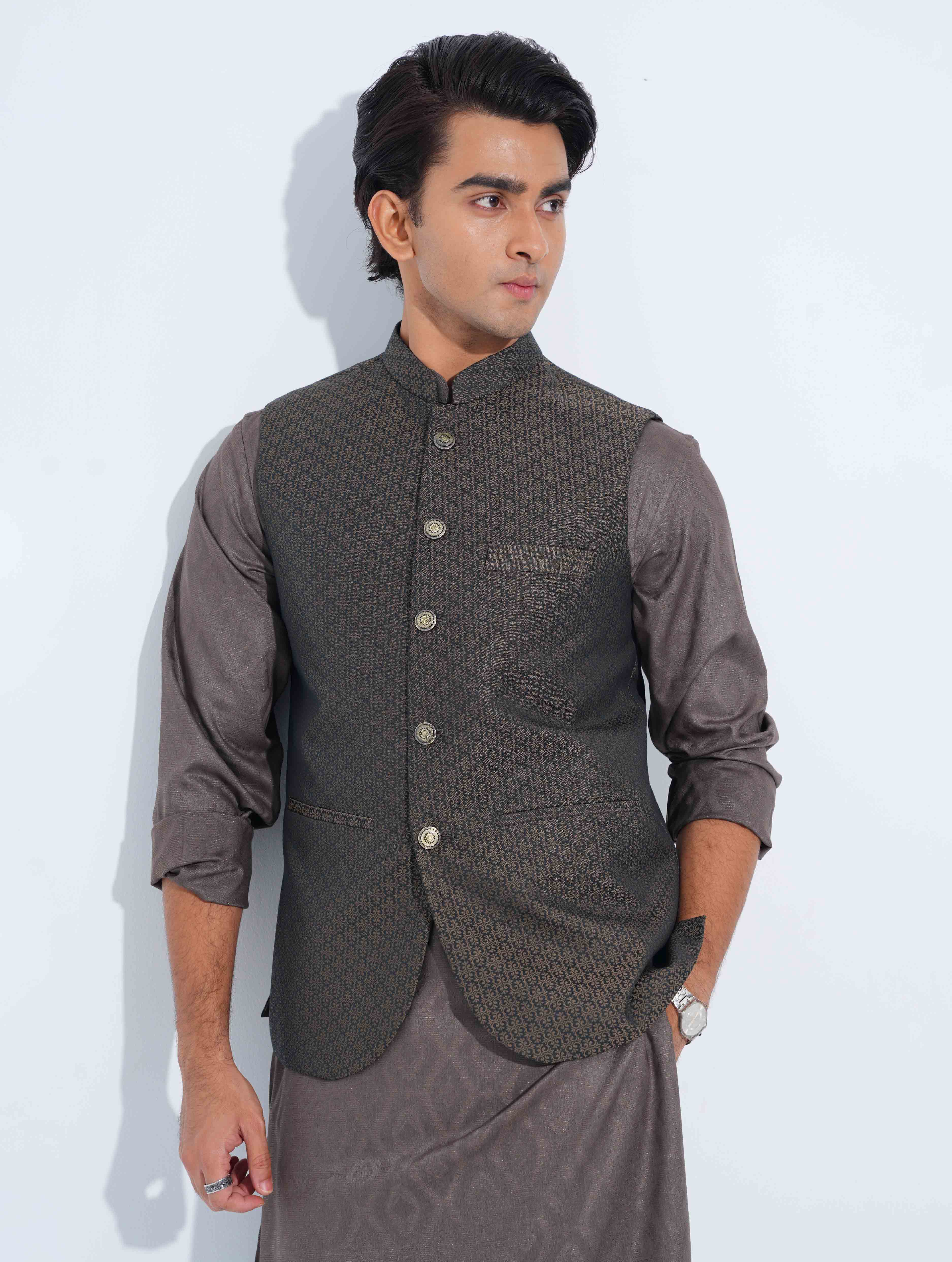 Black - Olive printed Premium Koti