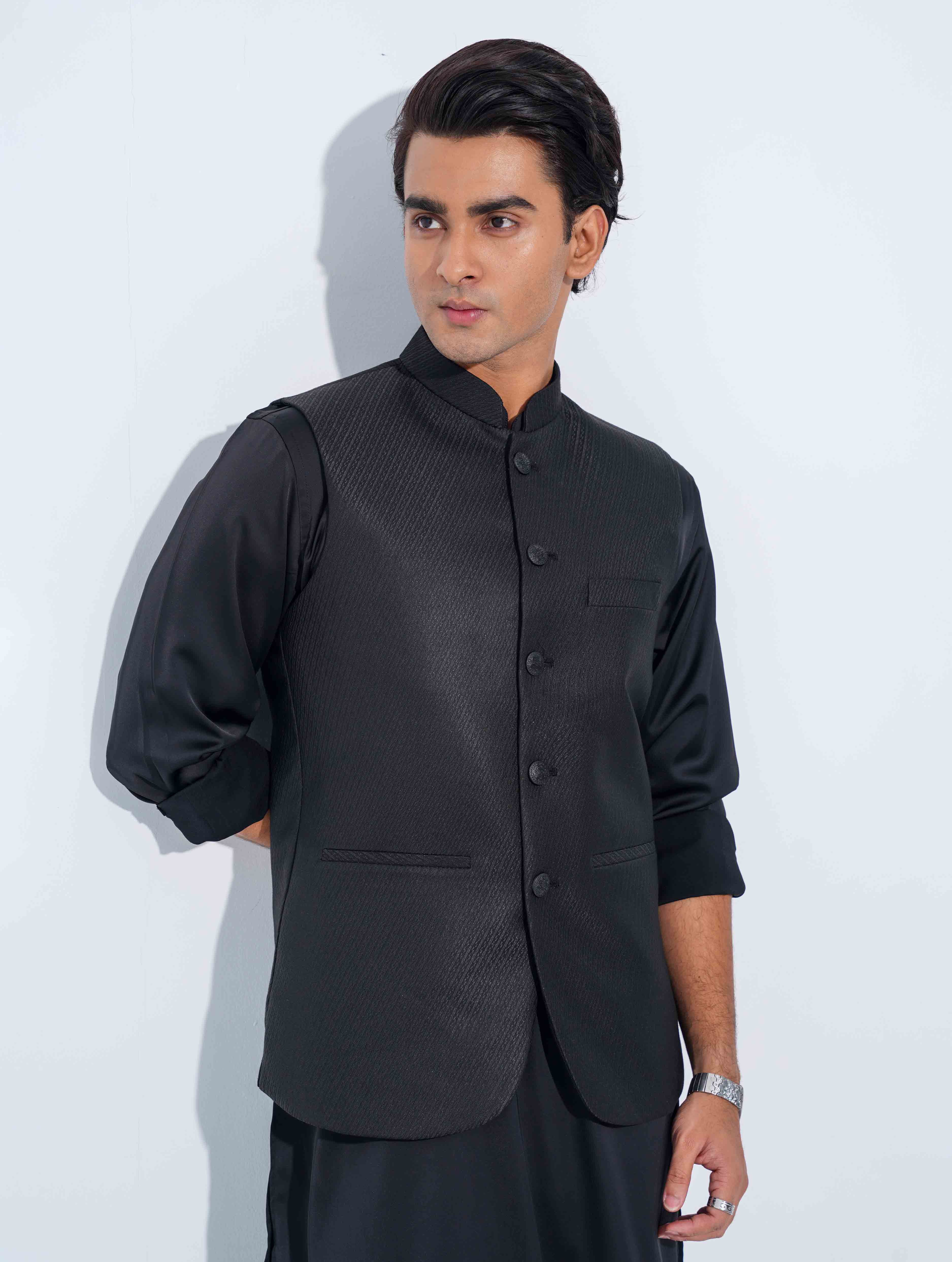 Black Texture printed Premium Koti