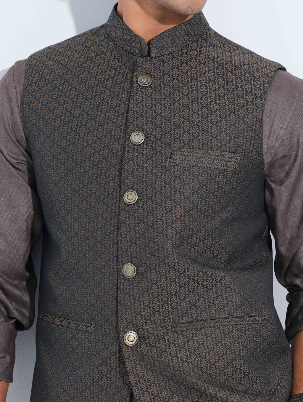 Black - Olive printed Premium Koti