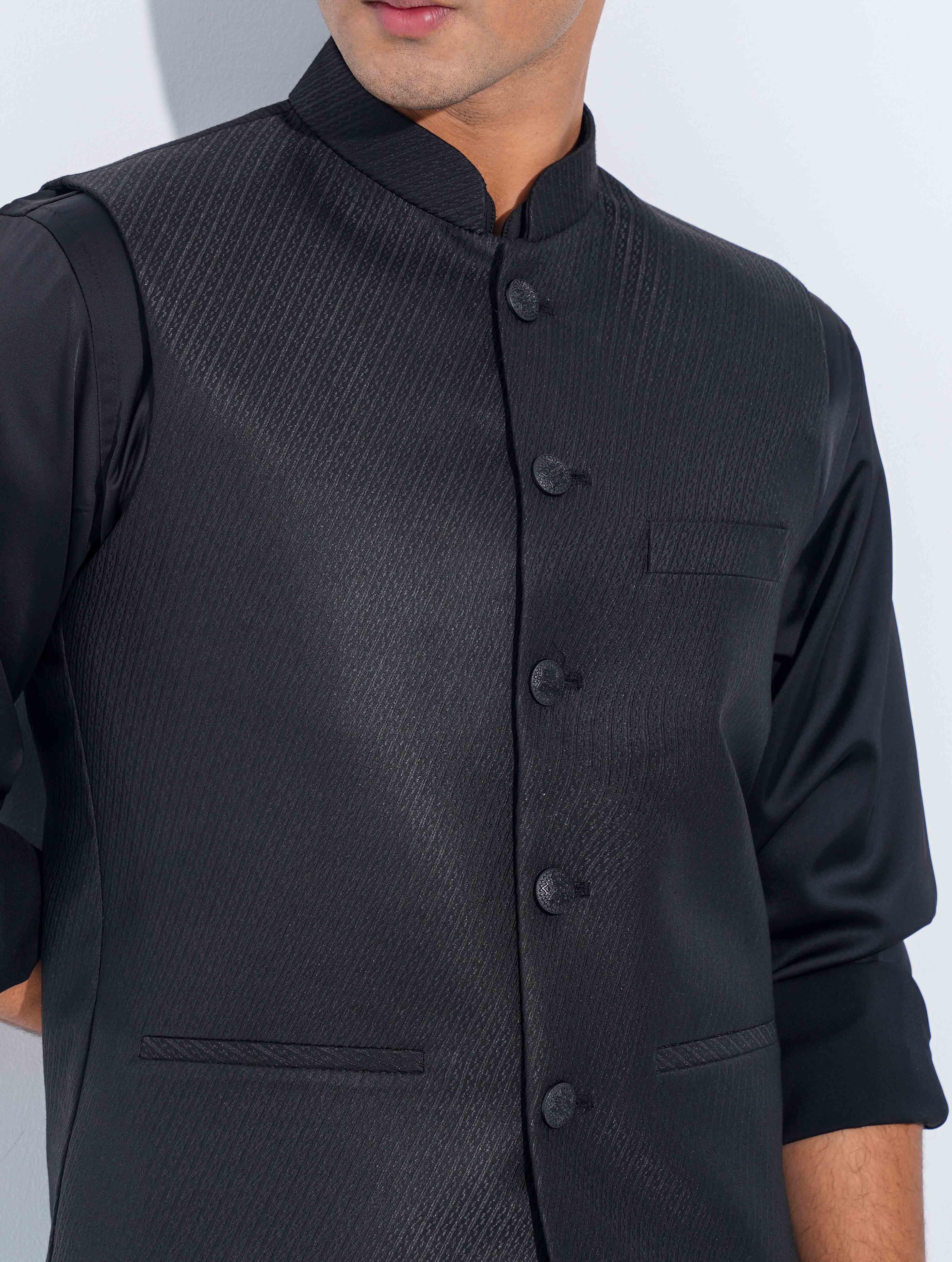 Black Texture printed Premium Koti