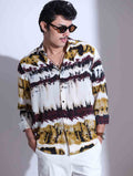 Yellow and maroon royal silk full sleeve shirt
