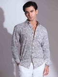 Gray Ash Flower Print Full Sleeve Shirt