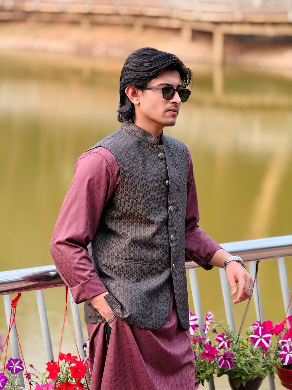 Black - Olive printed Premium Koti
