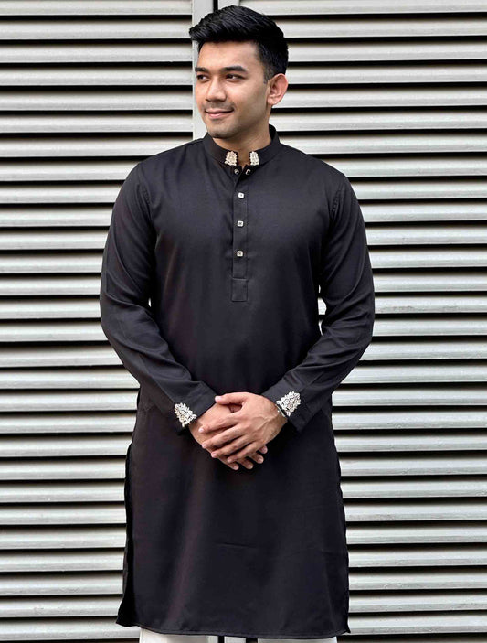 Black Embroidery premium Panjabi