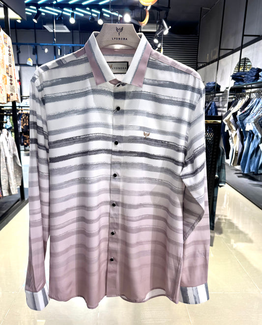 White ash purple stripe faded Texture printed premium magnet shirt
