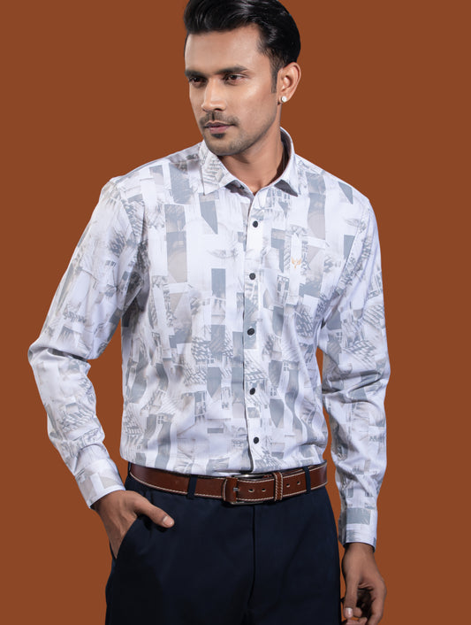 White Olive city printed premium full sleeve