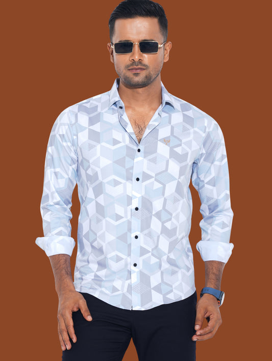 Paste sky white printed premium full sleeve