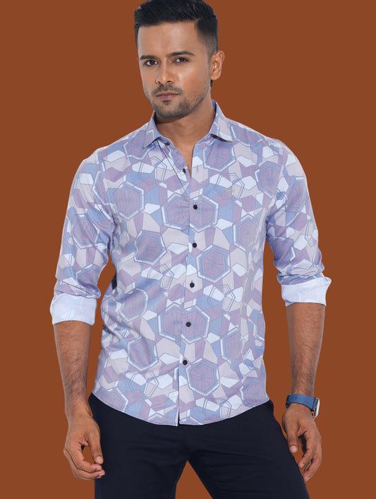 Multicolor hexagonal printed premium full sleeve