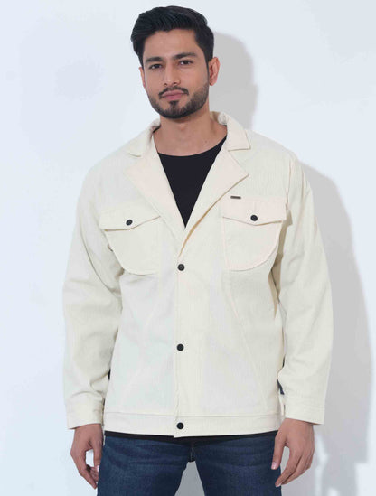 Cream Cord premium double pocket jacket